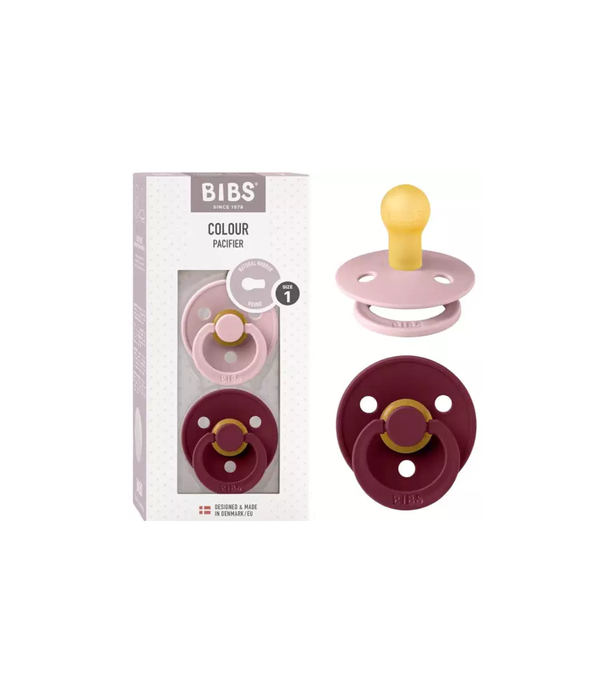Bibs Lot de 2 Sucettes Pink Plum Elderberry 6-18 mois
