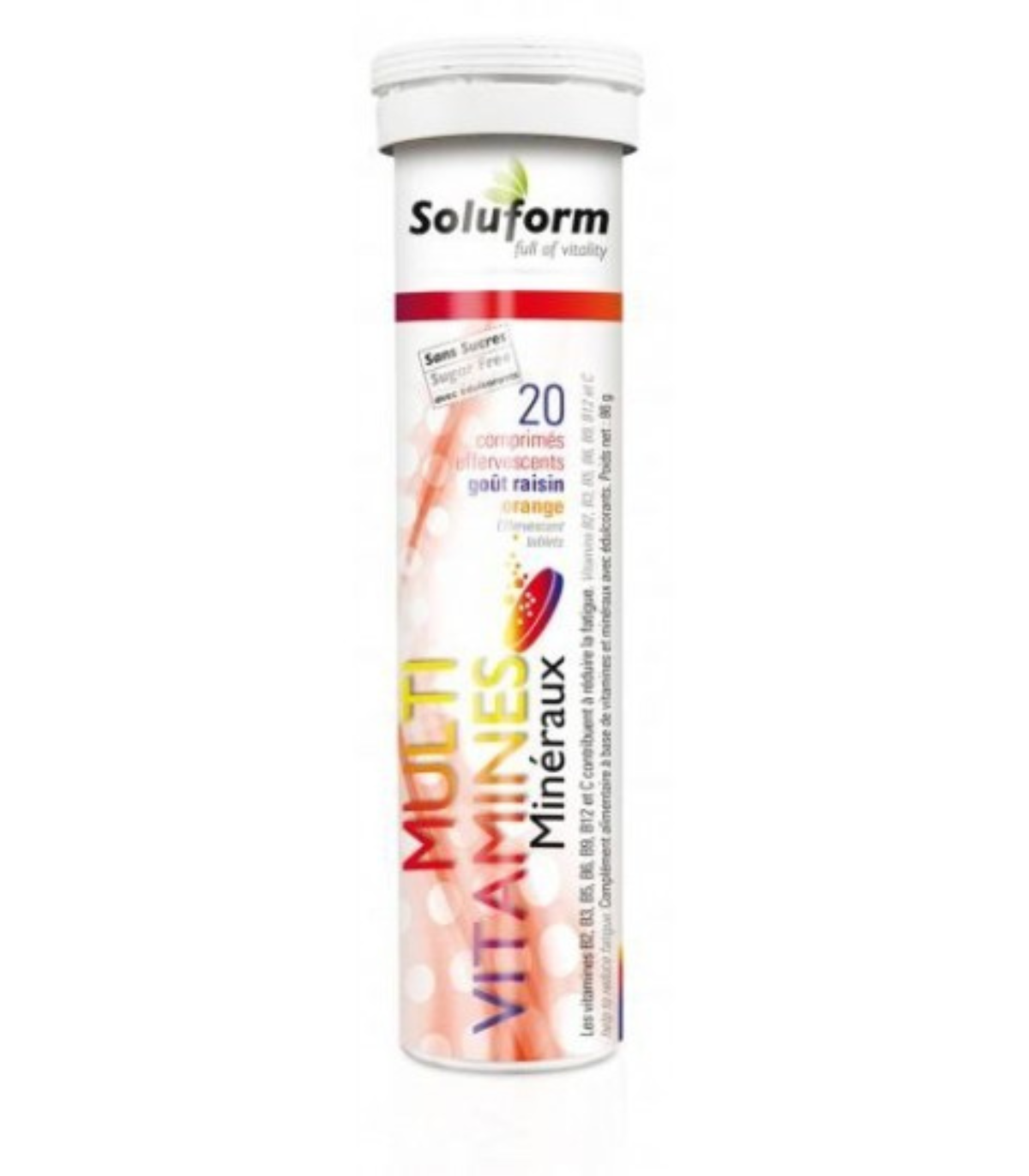 SOLUFORM : MULTI VITAMINES MINÉRAUX 20 COMPRIMÉS GOUT ORANGE/ORANGE