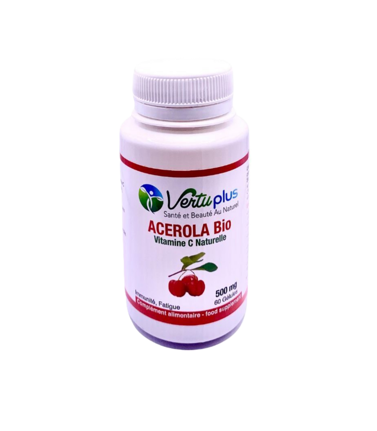 VERTU PLUS ACEROLA BIO VITAMINE C NATURELLE 500 MG 60 GÉLULES