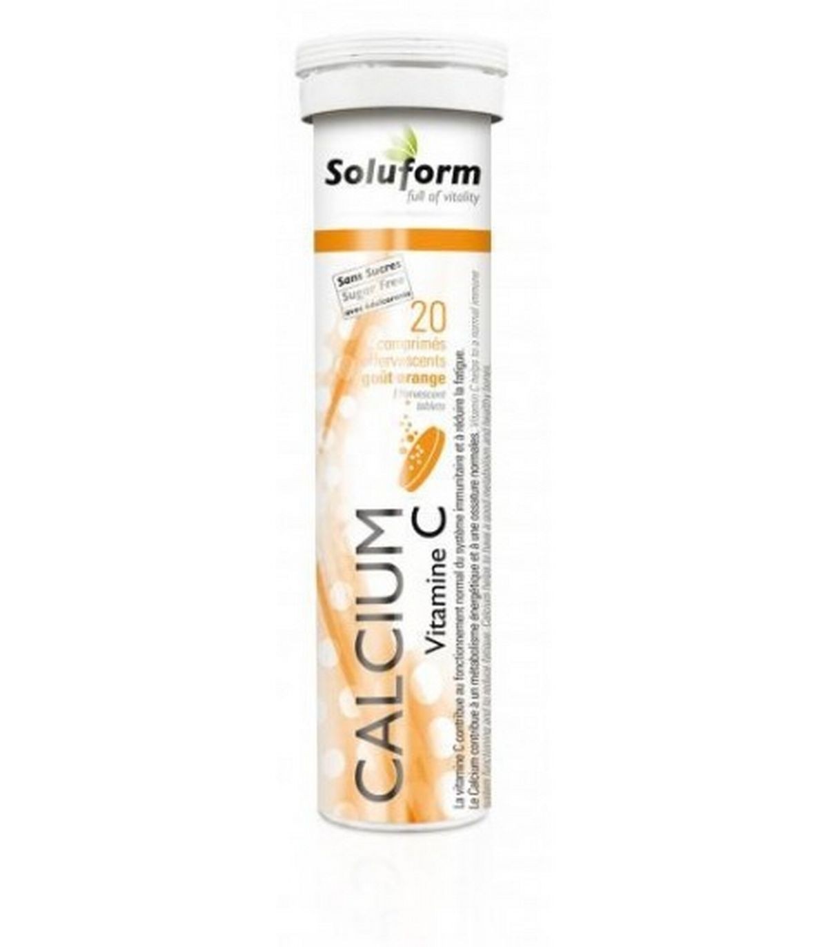 SOLUFORM CALCIUM VITAMINE C GOUT ORANGE 20 COMPRIMÉS EFFERVESCENTS