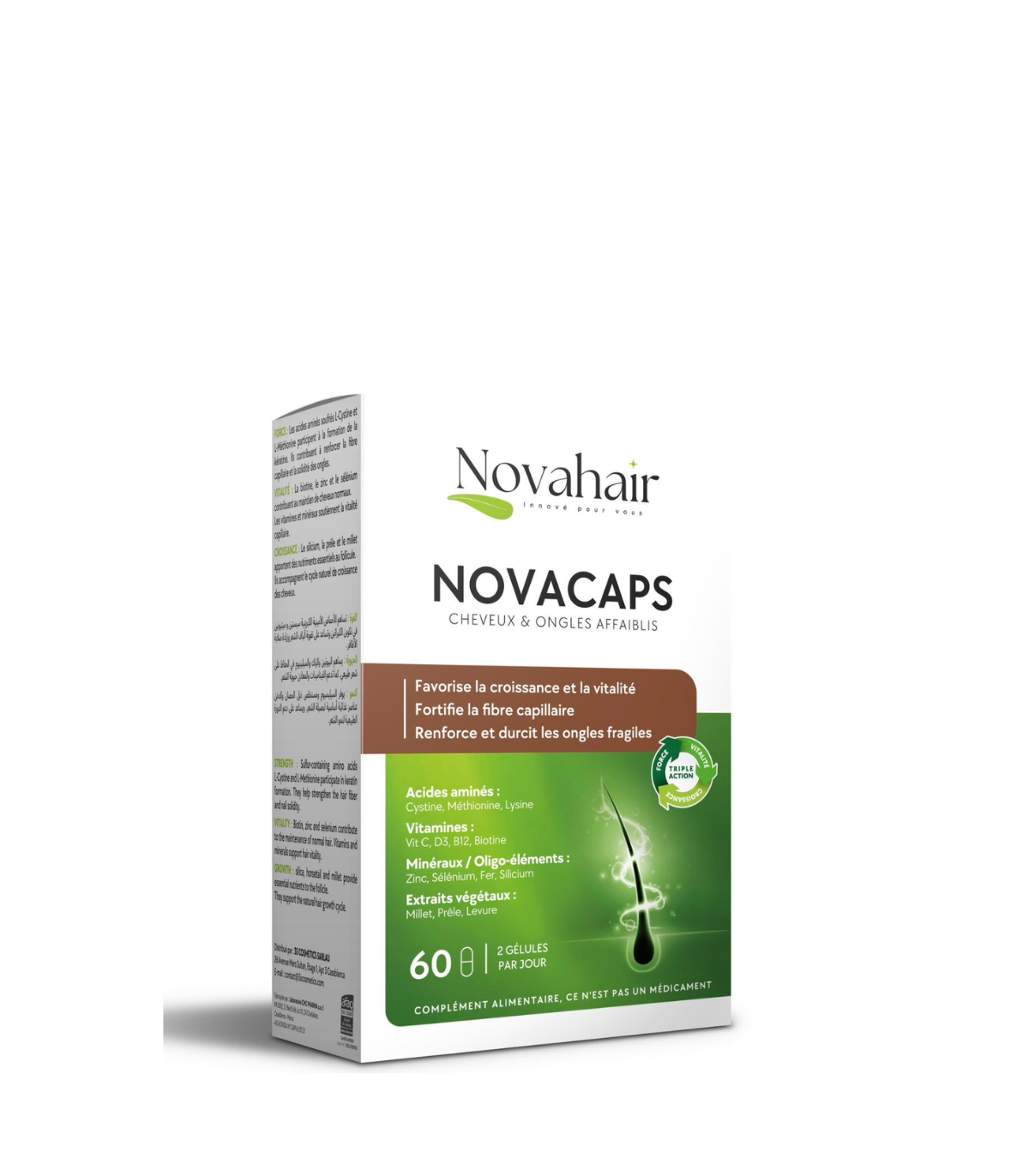 NOVAHAIR NOVACAPS Cheveux & Ongles affaiblis 60 Gélules