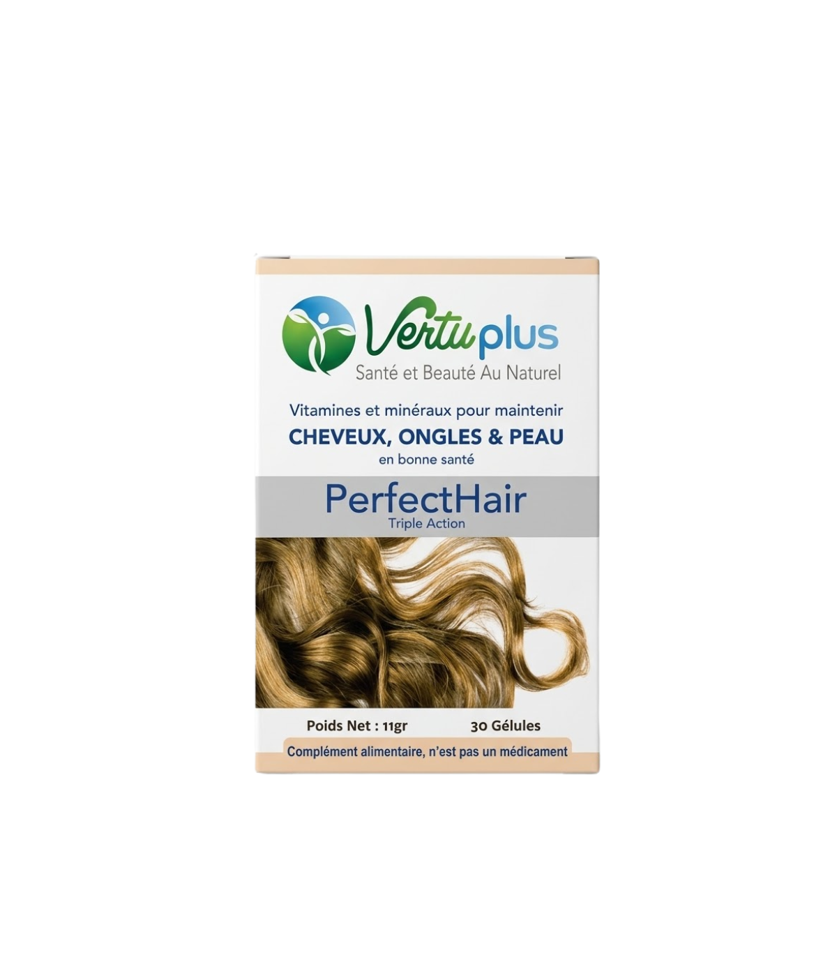 VERTU PLUS VITAMINES ET MINERAUX CHEVEUX ONGLES ET PEAU 30 GELULES