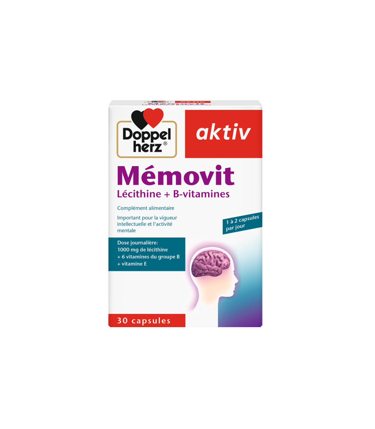 Doppel Herz Aktiv Mémovit Lécithine + B-vitamines 30 Capsules