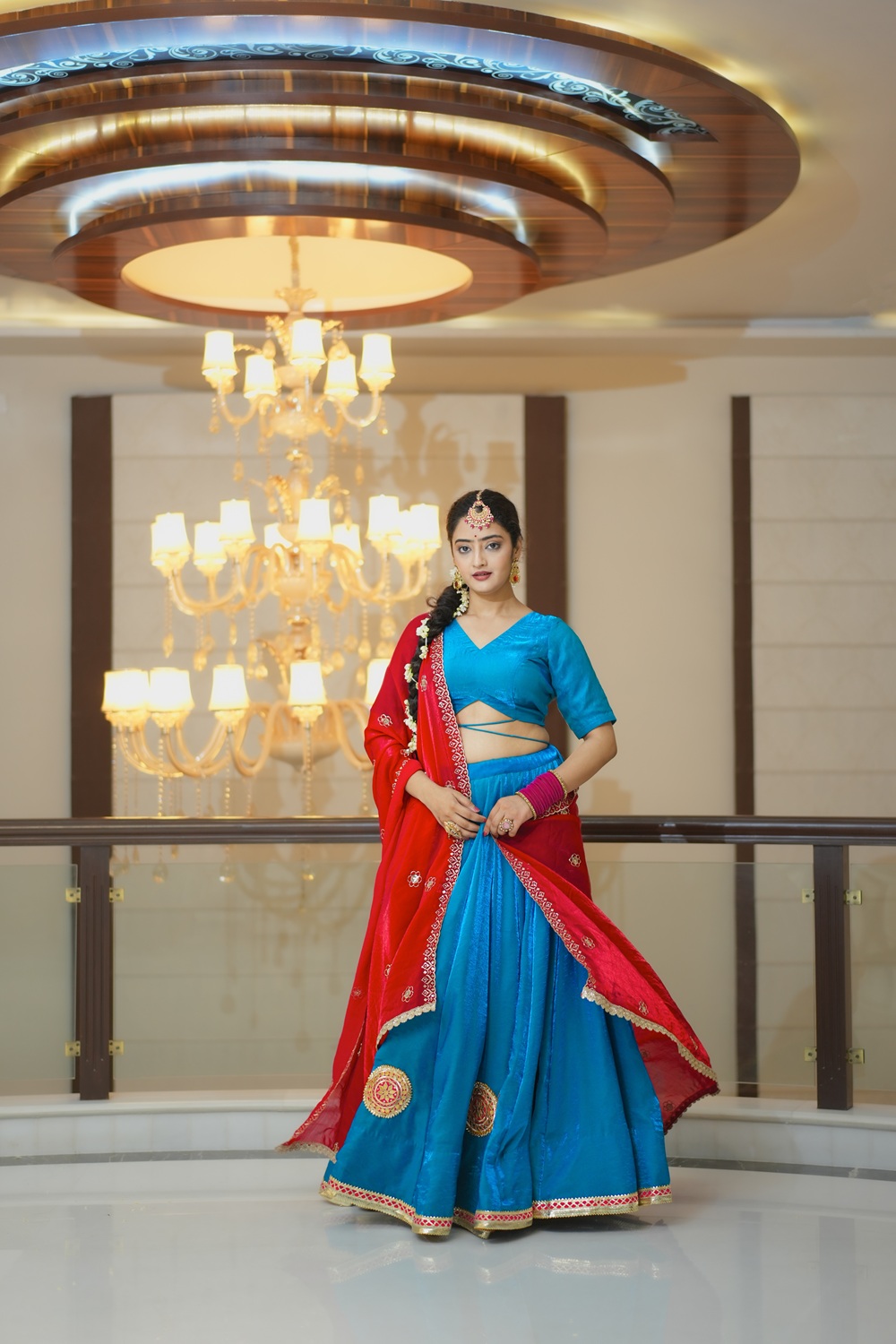 Neelam Gulabi Gota Lehenga Set - Marudhaga