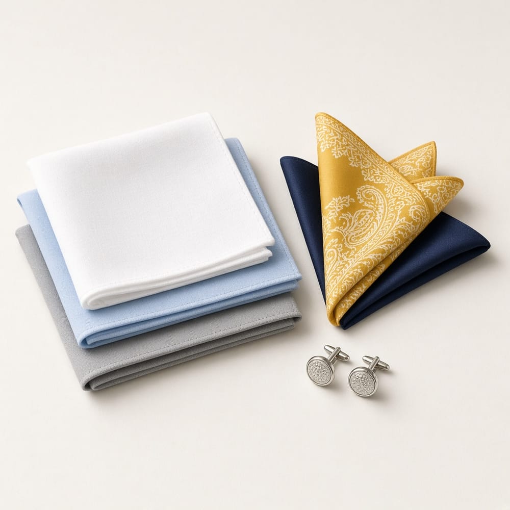 Pocket Square with Cufflinks