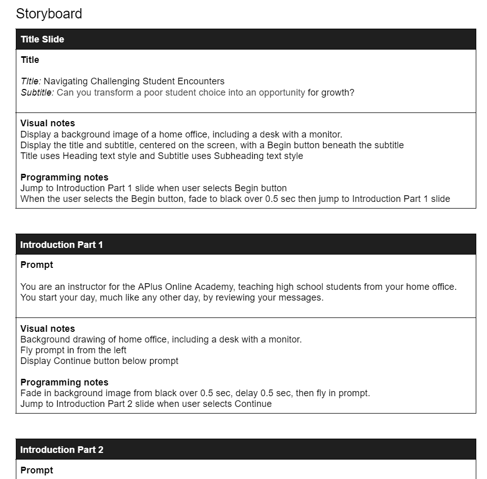 storyboard