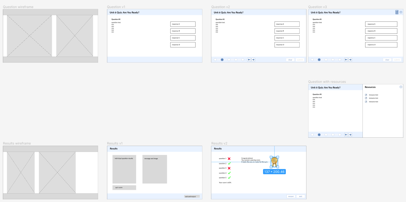 mockup iterations