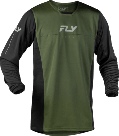 FLY Racing Patrol Jersey in forest green with black sides and sleeves, front view