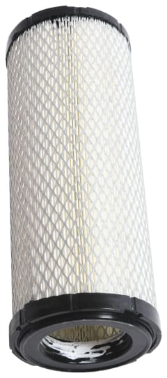 All Balls round air filter standing upright, showing the open end