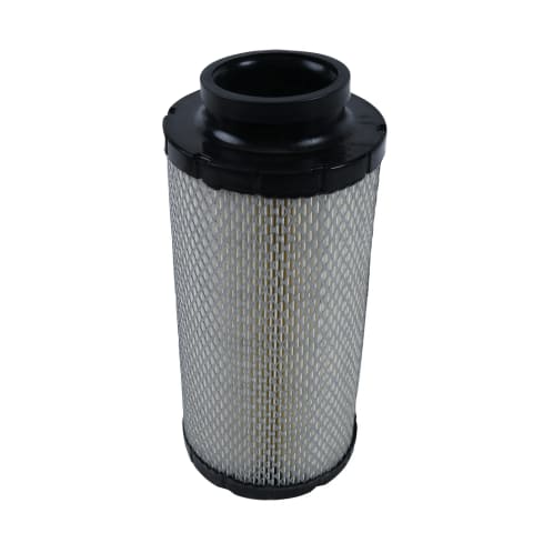 All Balls cylindrical air filter with white pleated cellulose media and black end caps, side view