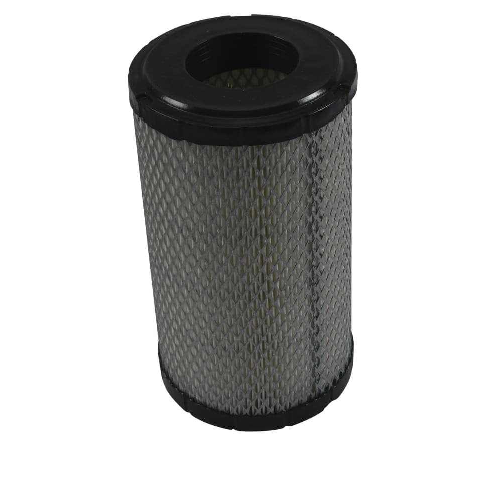 All Balls round air filter with gray mesh-wrapped media and black end caps, standing upright