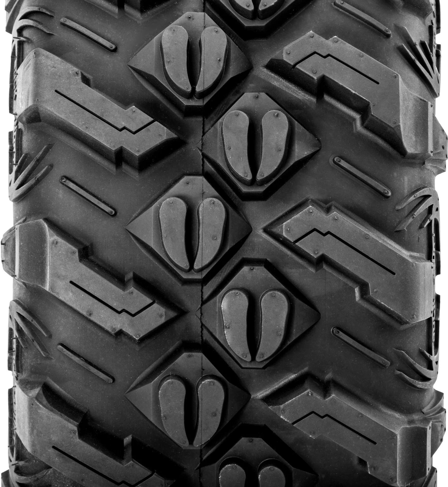 Sedona Buck Snort 27x9-14 tire, close-up of deer-hoof center tread