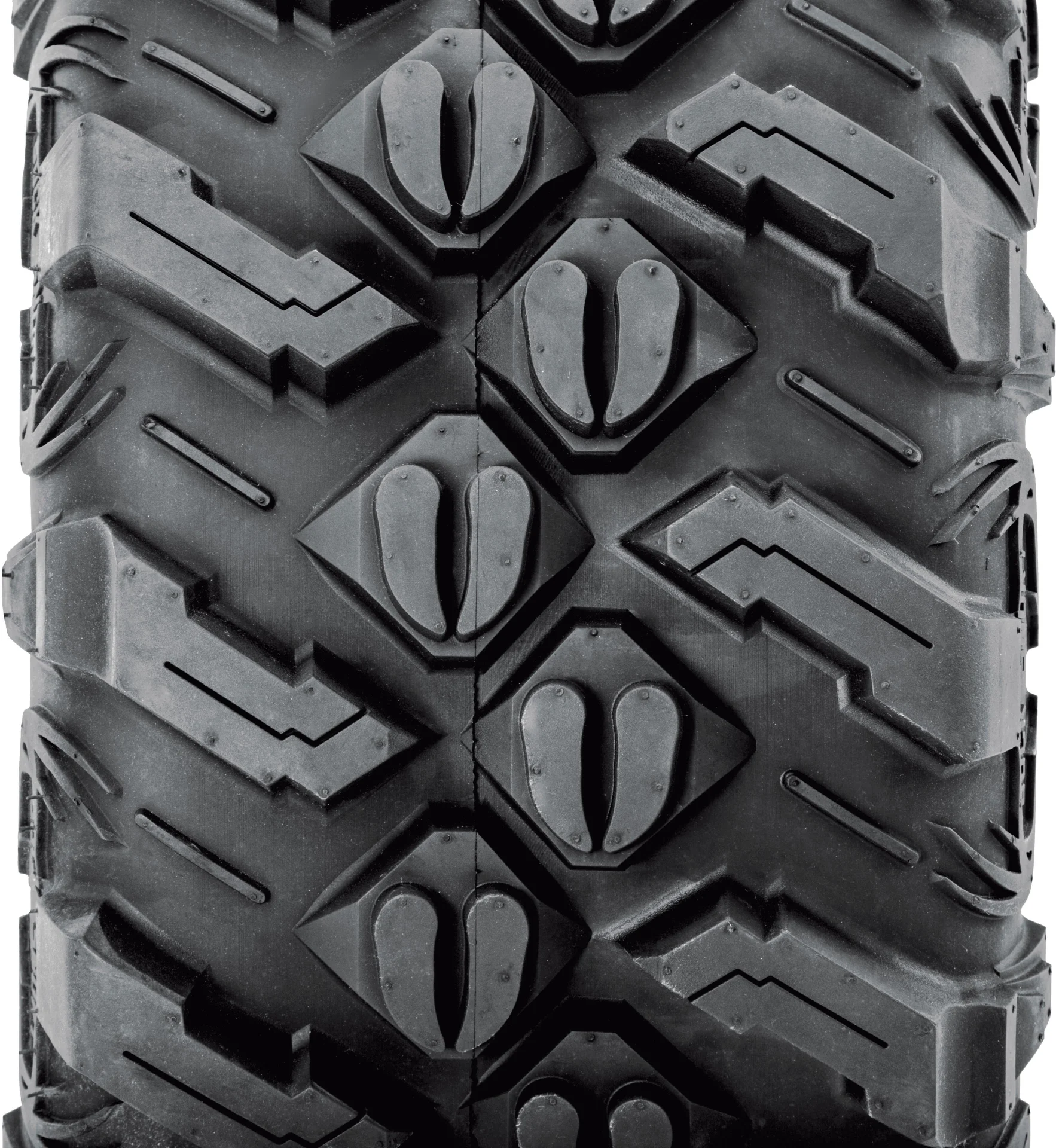 Sedona Buck Snort 27x11-14 tire, close-up of deer-hoof center tread