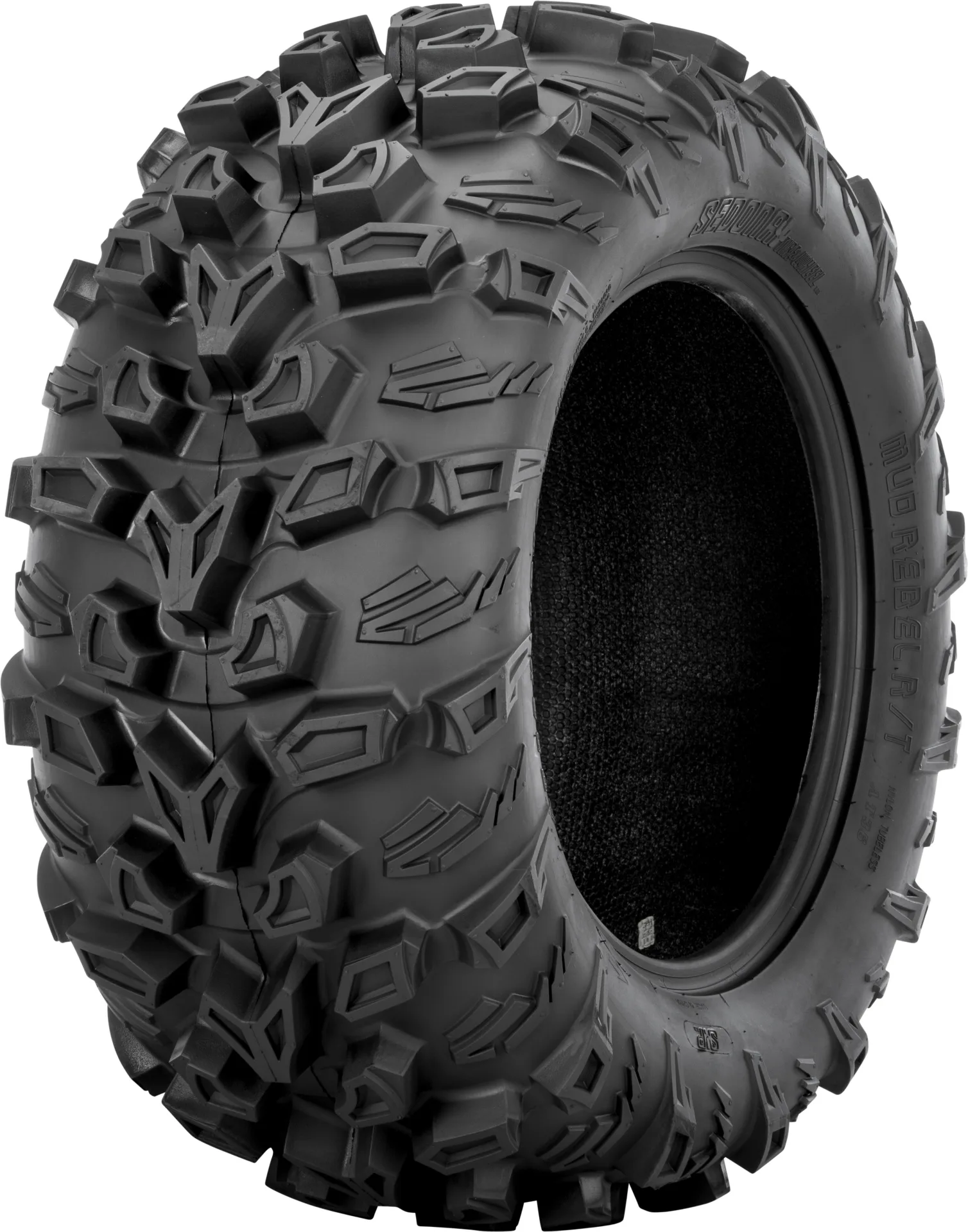 Sedona Mud Rebel RT tire, angled view showing tread and sidewall