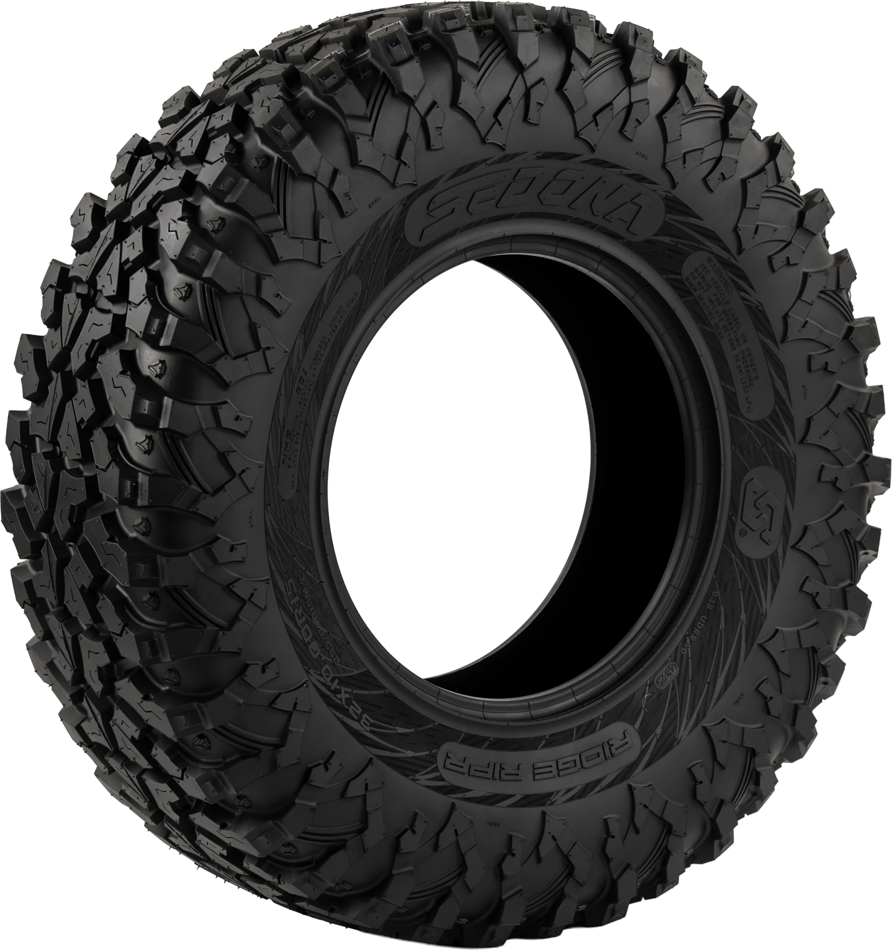 Sedona Ridge Ripr tire without a wheel, angled view
