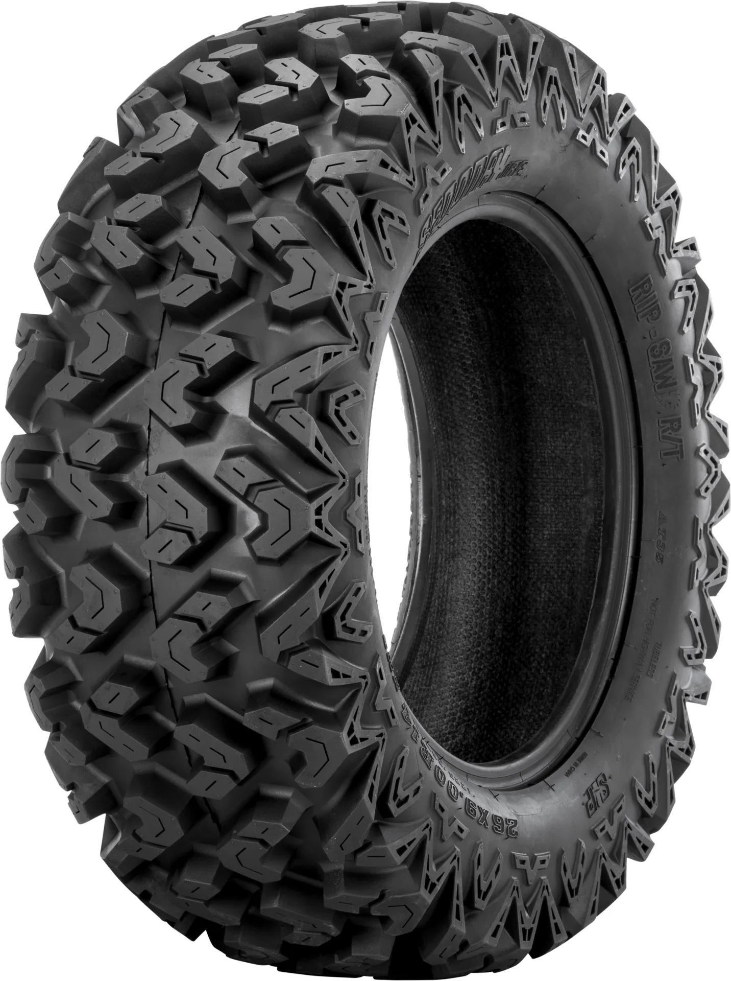 Sedona Rip Saw RT tire, angled view showing tread and sidewall