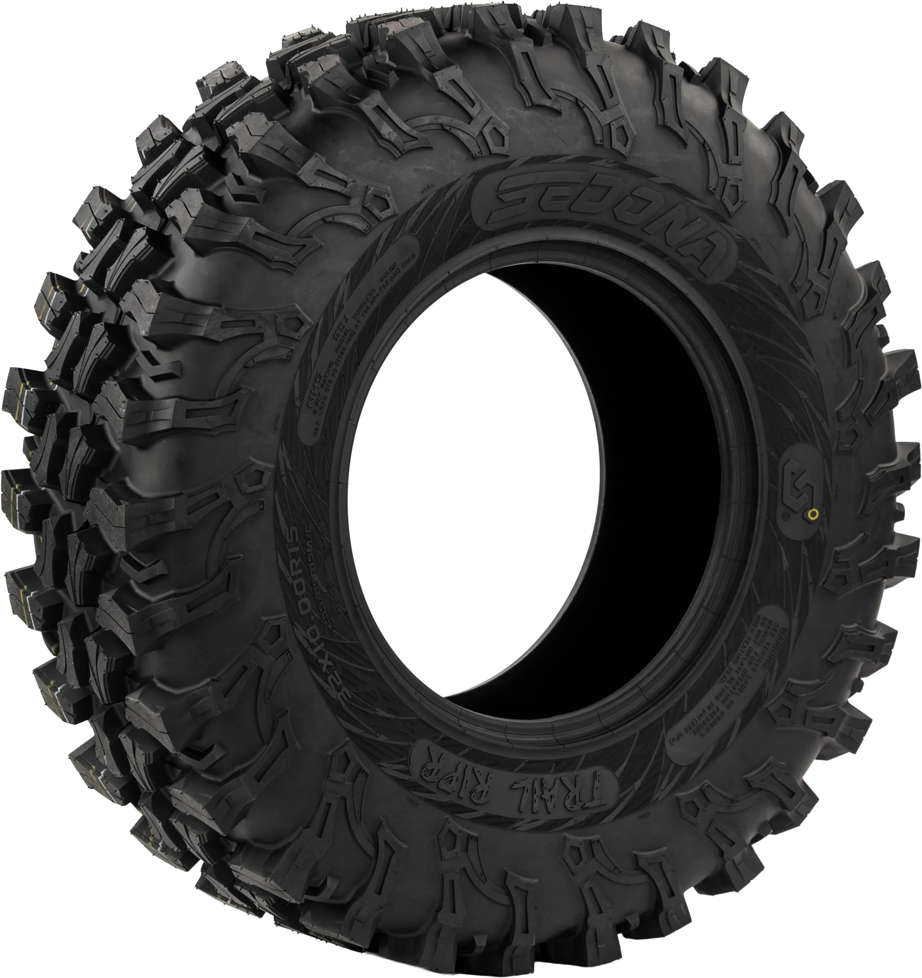 Sedona Trail Ripr tire without a wheel, angled view
