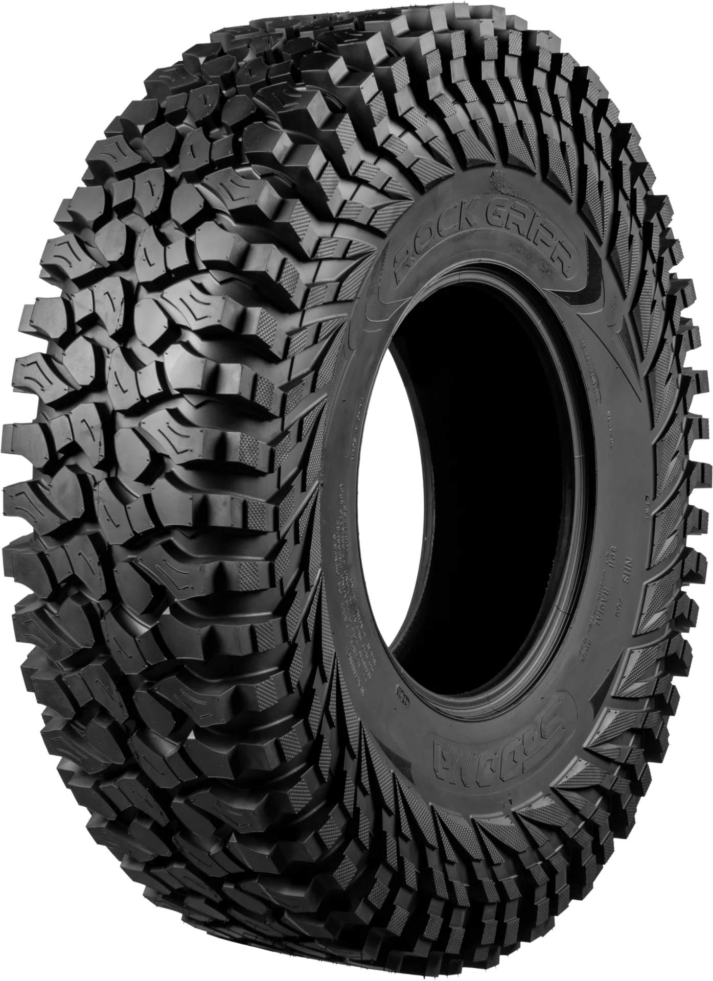Sedona Rock Gripr tire, angled view showing tread and sidewall