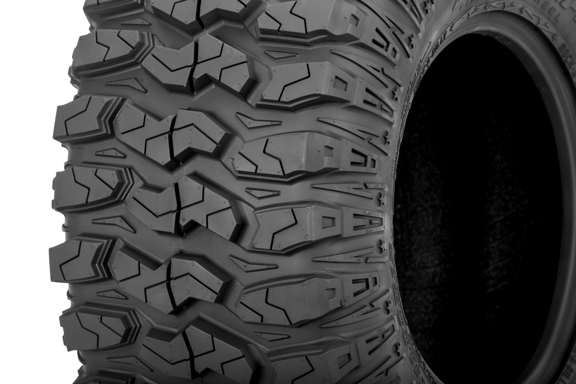 Close-up of Sedona Rock-A-Billy tread wrapping onto the shoulder