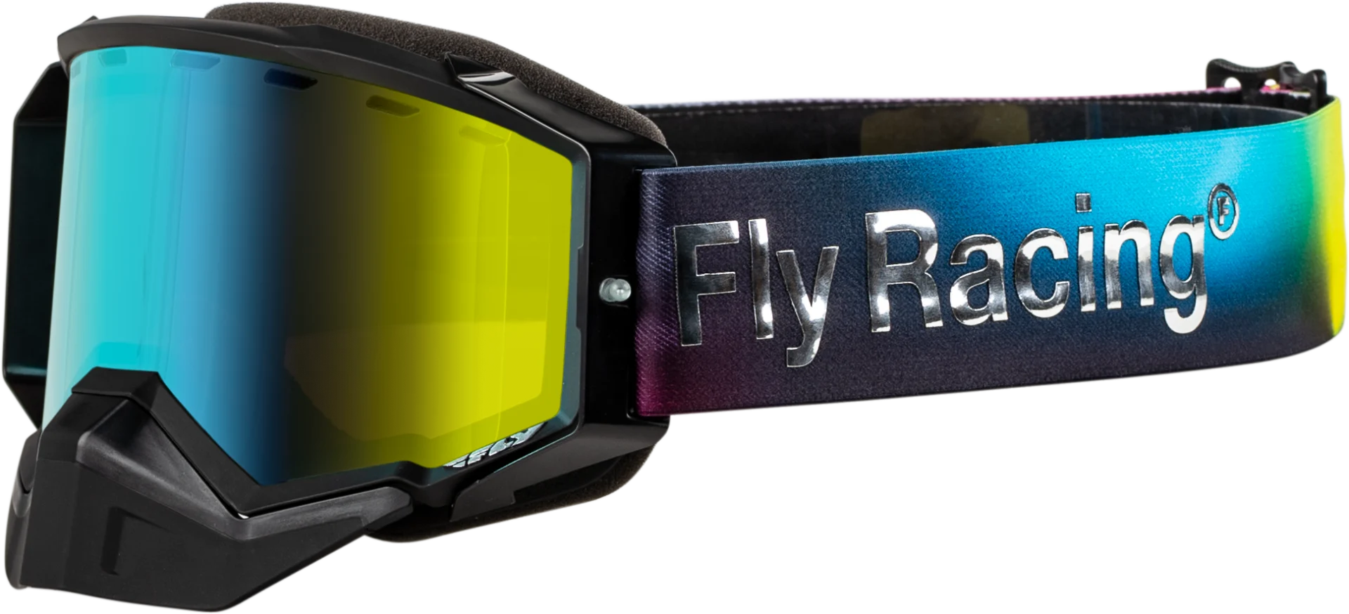 FLY Racing 2024 Zone Elite Snow Goggles Legacy with amber mirror lens, front view