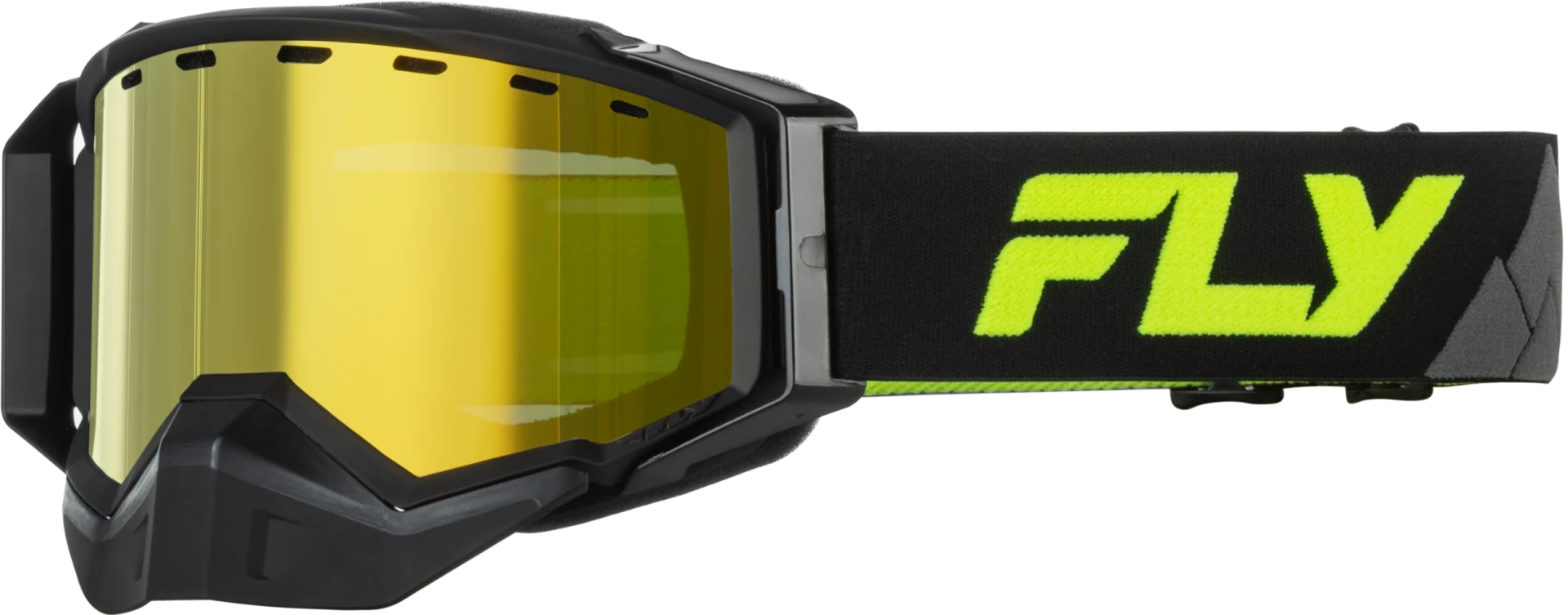 FLY Racing 2027 Zone Elite Snow Goggles Hi-Vis/Black with yellow lens, front view