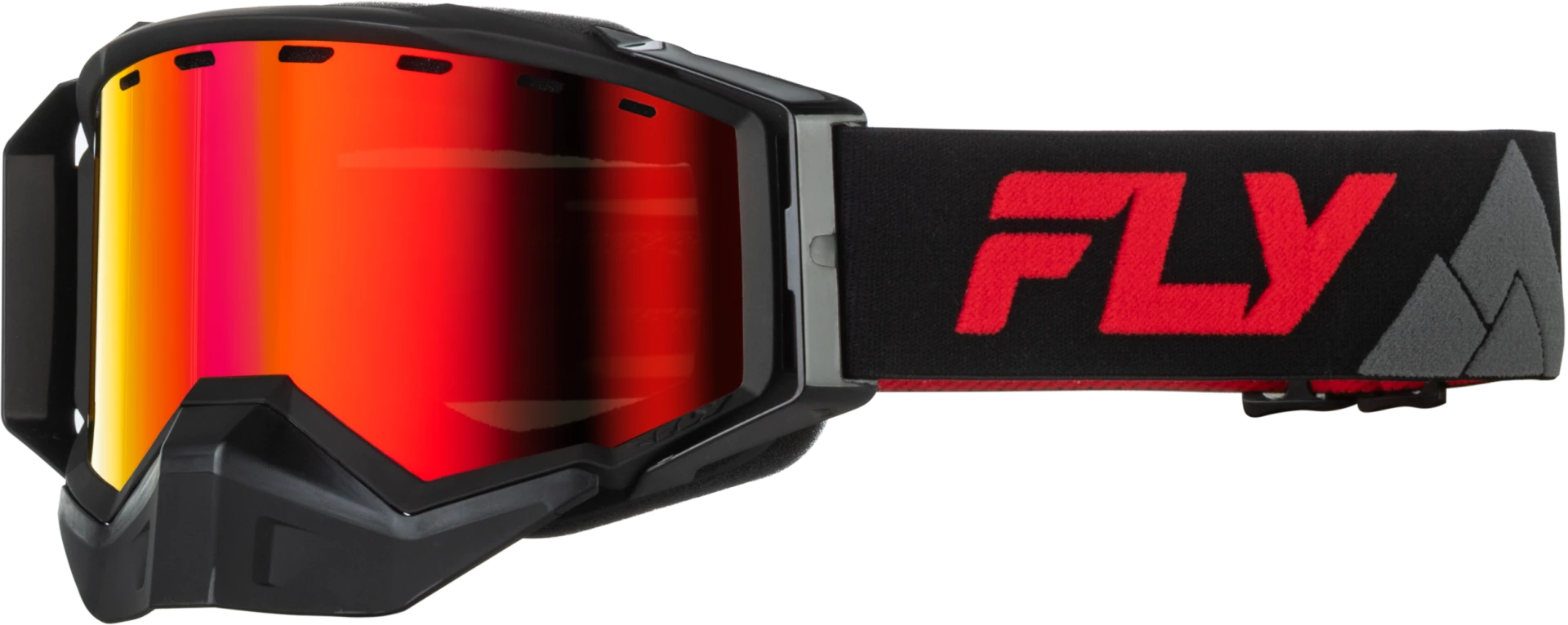 FLY Racing 2027 Zone Elite Snow Goggles Red/Black with red mirror lens, front view