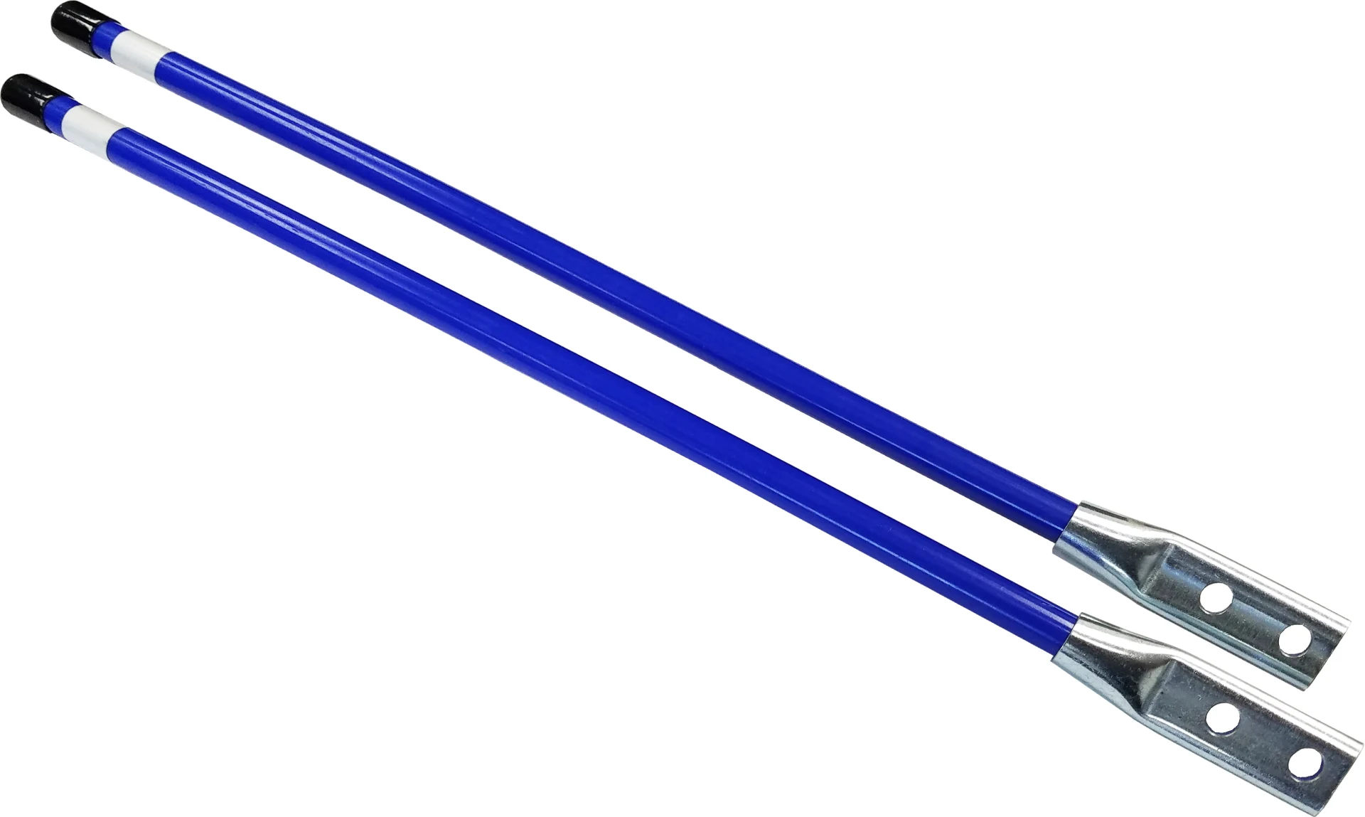 Pair of dark blue KFI Pro-Poly plow markers with straight mounting bases