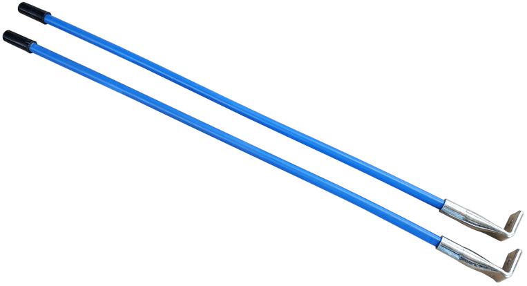 Pair of light blue KFI Pro-S plow markers with angled mounting bases