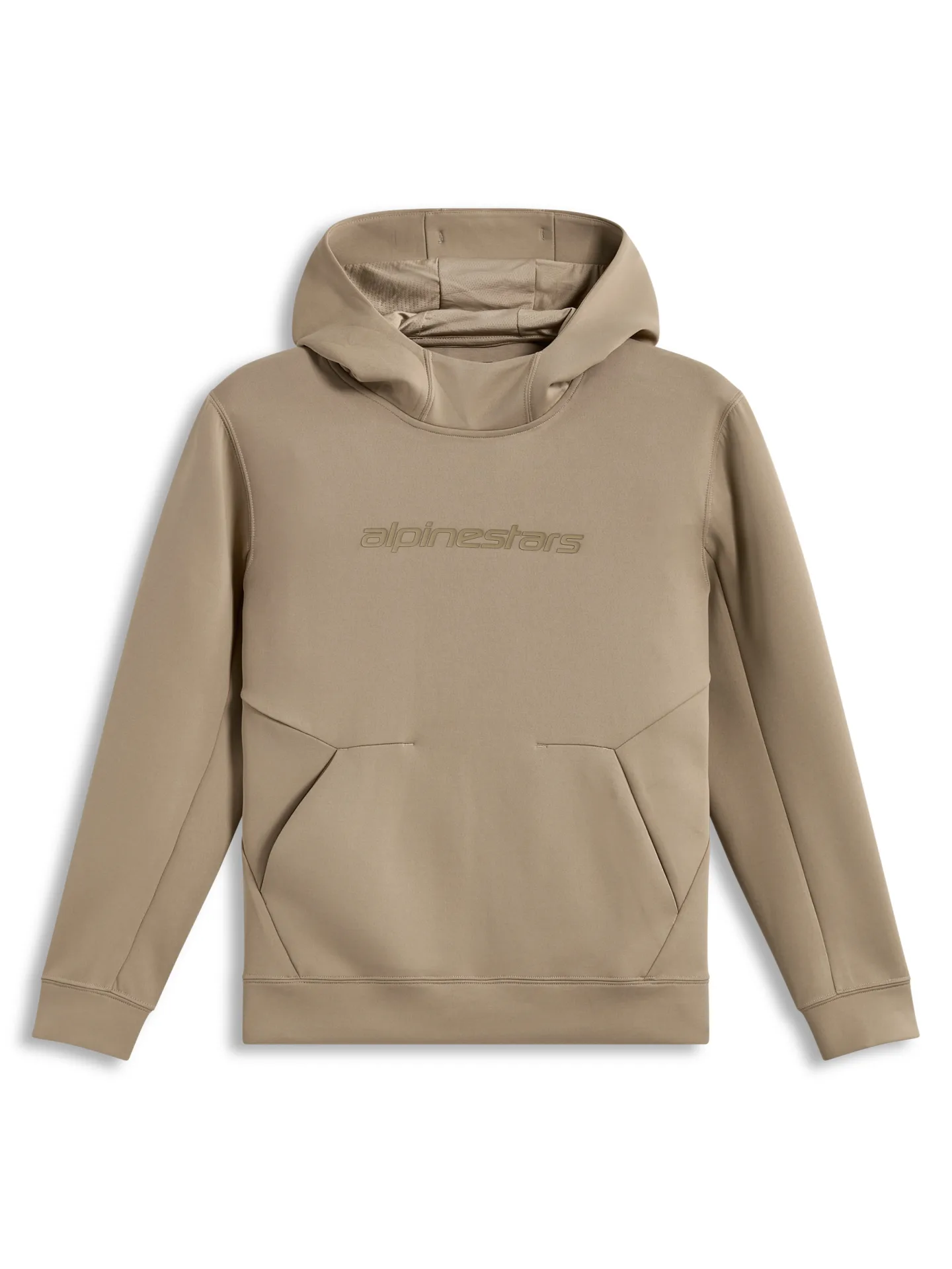Putty Alpinestars Datrix pullover hoodie, front view with tonal chest logo