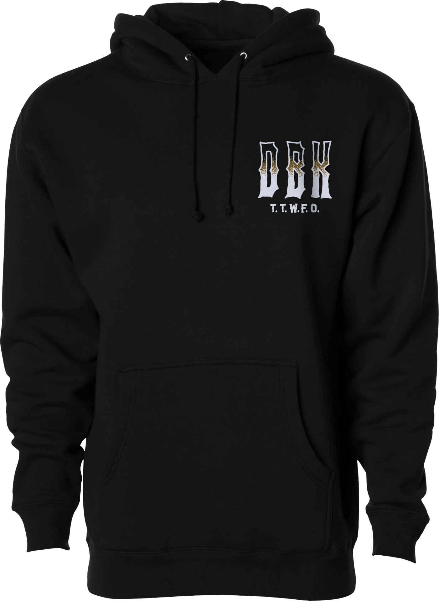 DBK Ghost Rider Hoodie in black, front view with small DBK chest logo