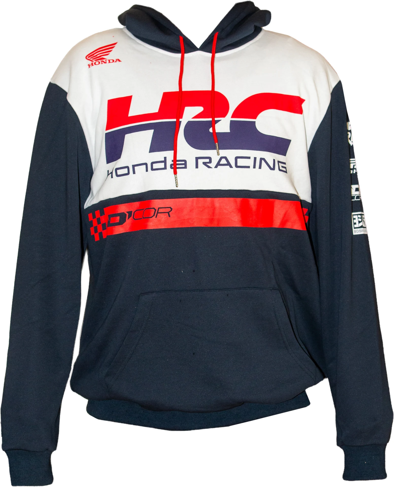 D'Cor Honda HRC2 Sweatshirt in navy, front view with HRC Honda Racing chest graphic