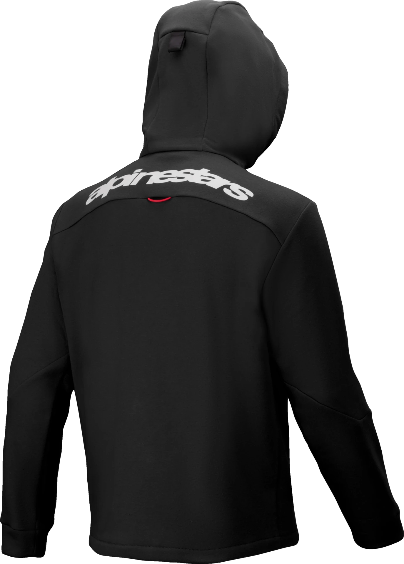 Alpinestars Racer MX Fleece in black, back view with the Alpinestars logo across the shoulders