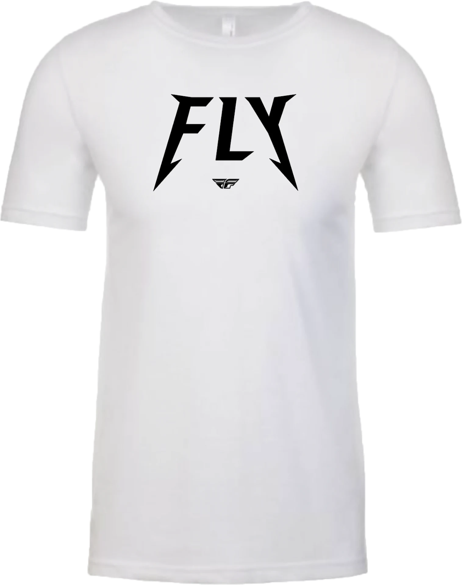 Fly Racing Youth Master Tee in white, front view with large black FLY lettering