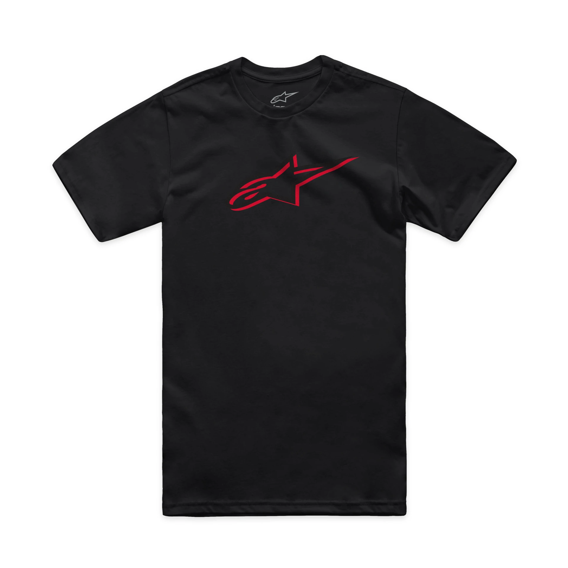 Alpinestars Ageless Shadow CSF Tee in black, front view with red Alpinestars logo
