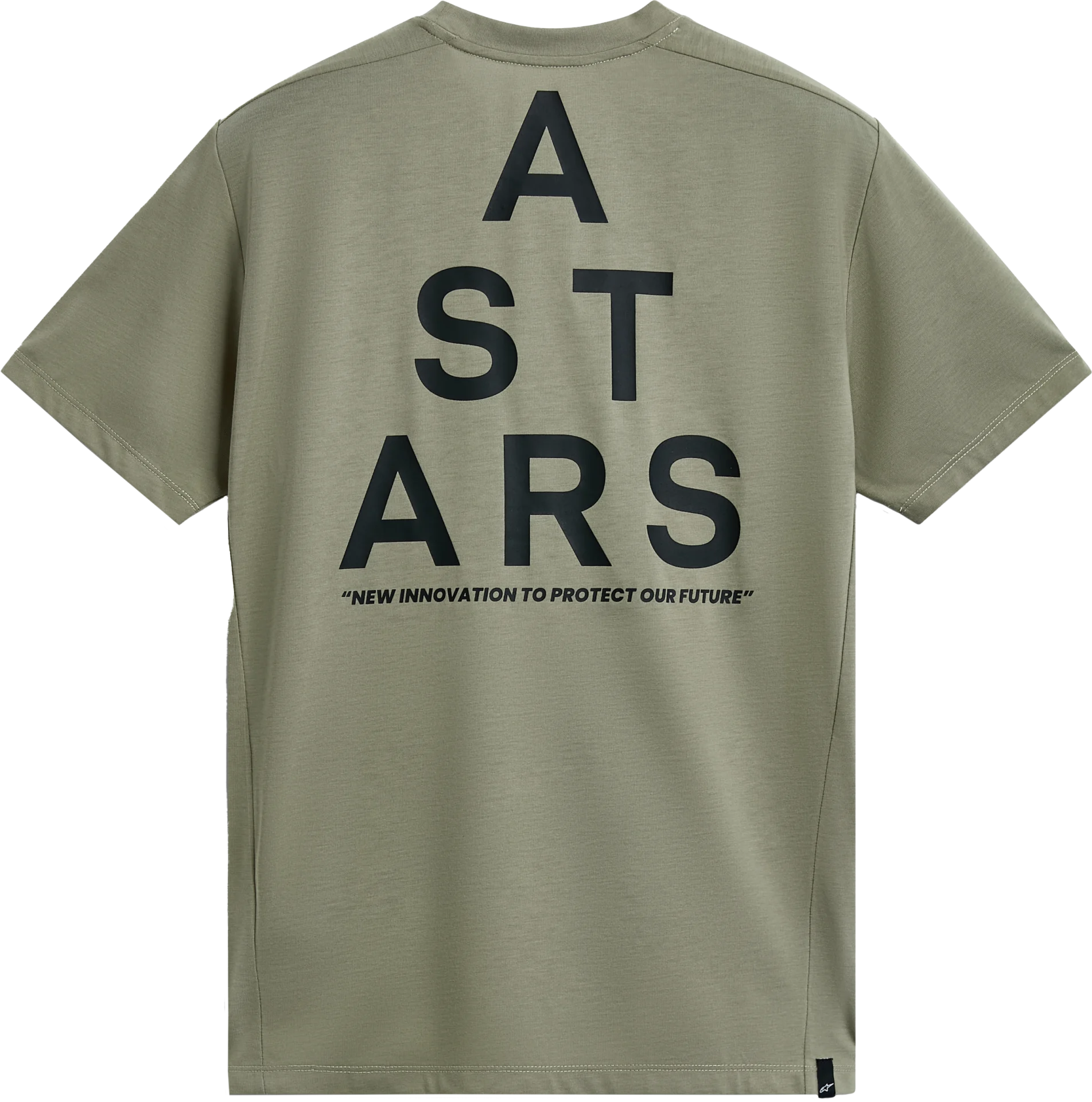 Alpinestars Attrition Performance Tee in light green, back view with large stacked ASTARS lettering