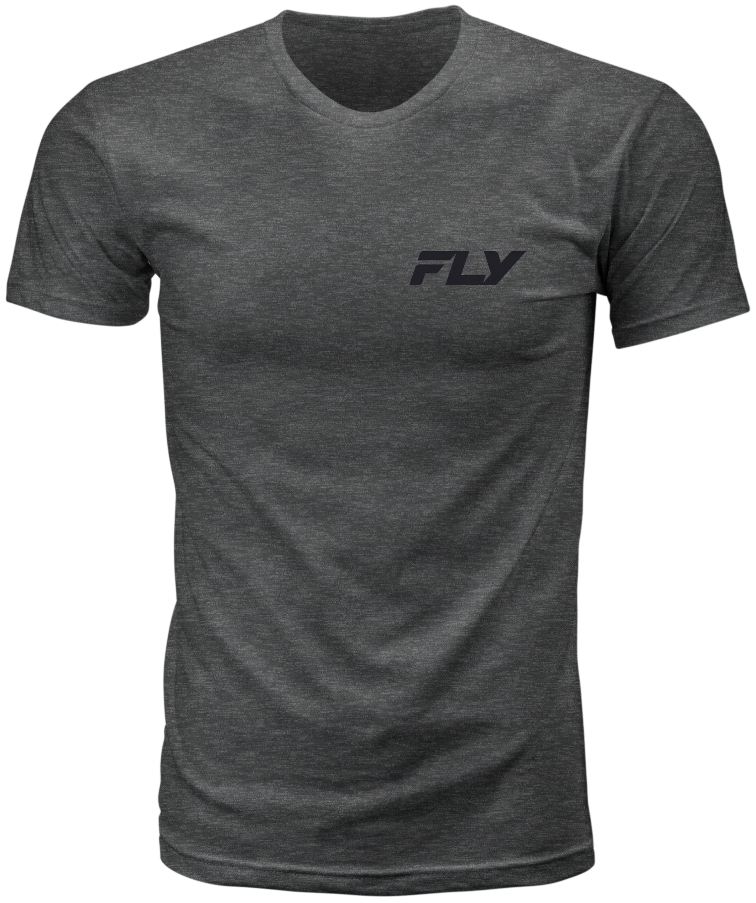 Grey Fly Racing Freeride tee, front view with small black Fly chest logo