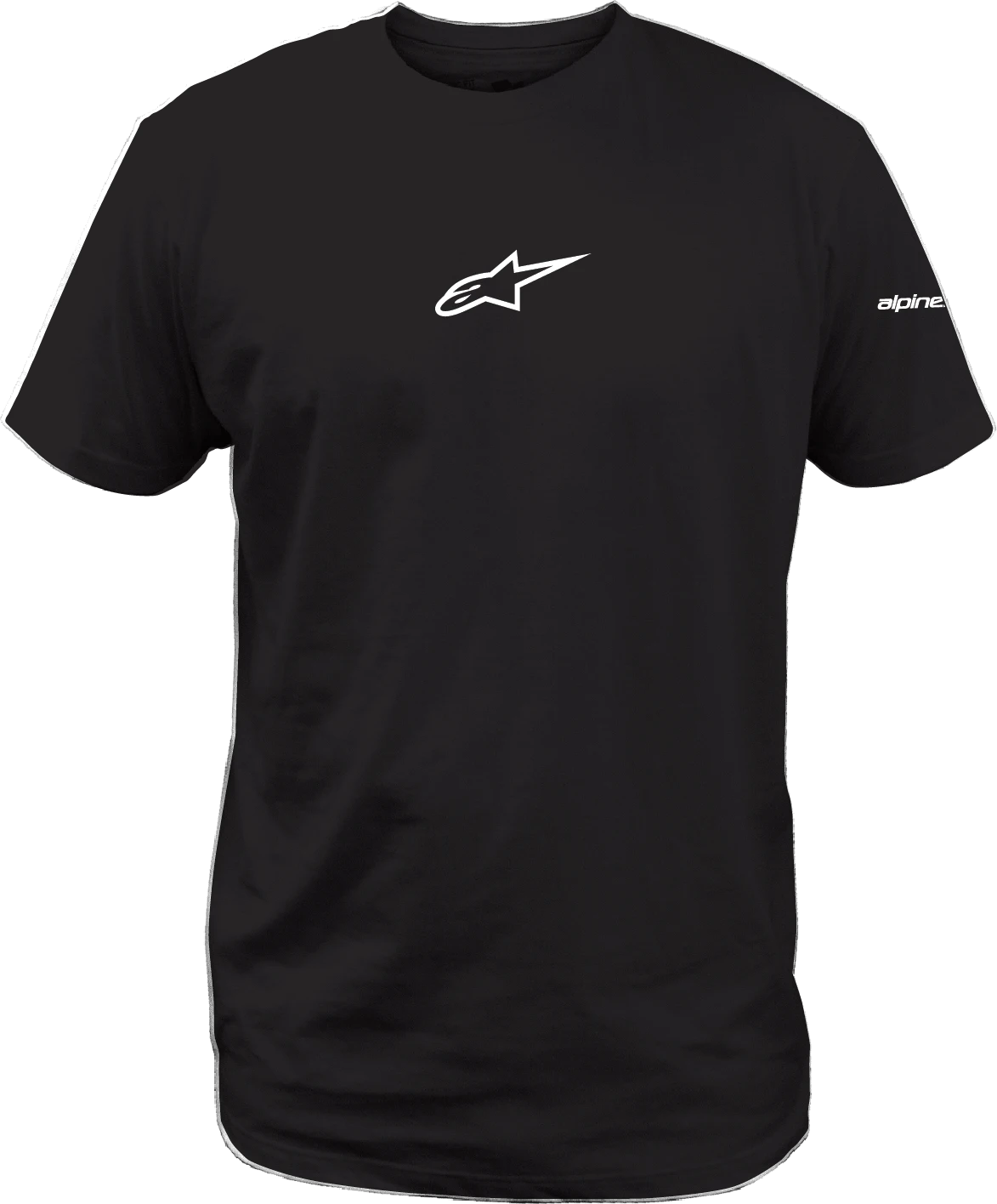 Alpinestars Frontal SS CSF Tee in black, front view with small white Alpinestars chest logo