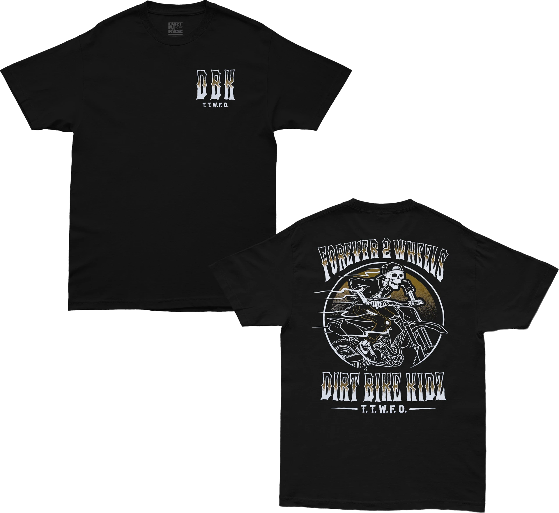 DBK Ghost Rider Tee in black, front and back views side by side