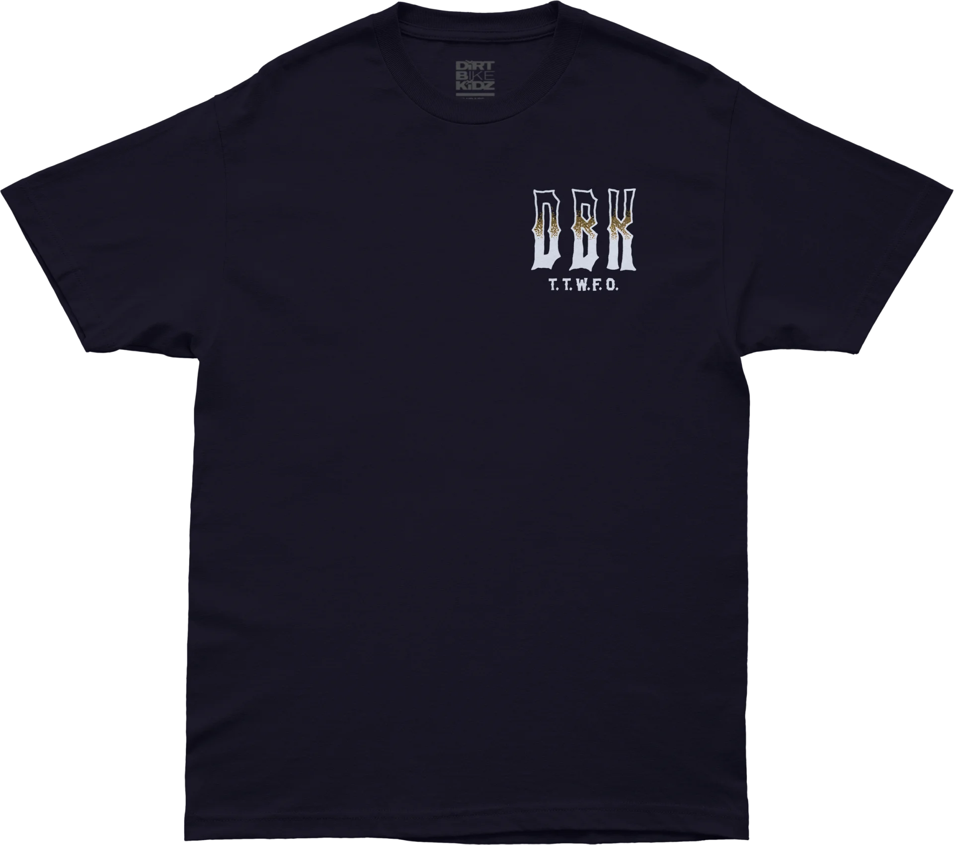 DBK Ghost Rider Tee in navy, front view with small DBK chest logo