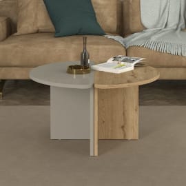 שולחן סלון מודולרי עגול ברדקס Bradex Panthea אורן אפור