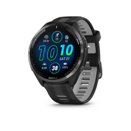 שעון חכם גרמין מולטיספורט Garmin Forerunner 965 GPS 47mm טיטניום אפור רצועת סיליקון שחורה