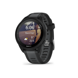 שעון חכם גרמין Garmin Forerunner 165 Music GPS 43mm שחור רצועת סיליקון שחורה