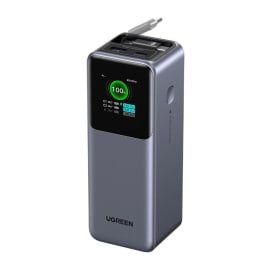סוללת גיבוי UGREEN Nexode 20000mAh 165W עם כבל USB-C נשלף מובנה ומסך TFT דיגיטלי