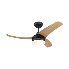 מאוורר תקרה 42" Westinghouse Longwood מנוע DC שלט ותאורה 28W CCT שחור+דמוי אלון