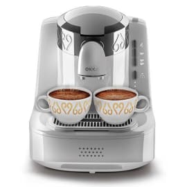 מכונת קפה שחור OKKA OK002W כרום/לבן