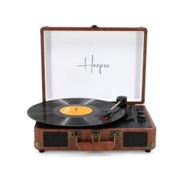 פטיפון בלוטוס מזוודה הרפר Harper HRT-10 חום