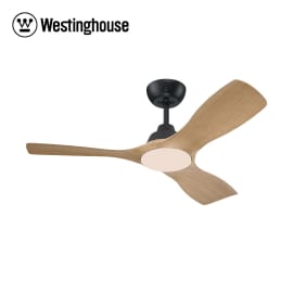 מאוורר תקרה 42" Westinghouse Montana מנוע DC שלט עמעמם ותאורה 28W CCT שחור+דמוי אלון