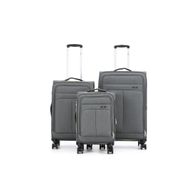 סט 3 מזוודות בד 20/24/28 Swiss Voyager Brooklyn אפור ירוק