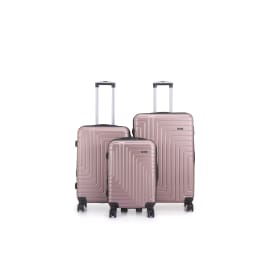 סט 3 מזוודות קשיחות 20/25/29 Swiss Voyager Covent רוז גולד