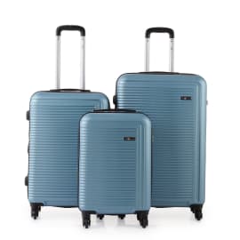 סט 3 מזוודות קשיחות 20/24/28 אינץ' Swiss Voyager Tustin ג'ינס
